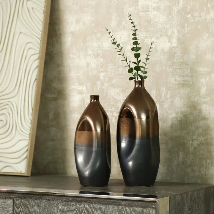 Black and Gold Ceramic Vase Lina Home