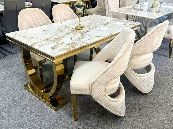 Arlington White and Gold Dining Table 180cm