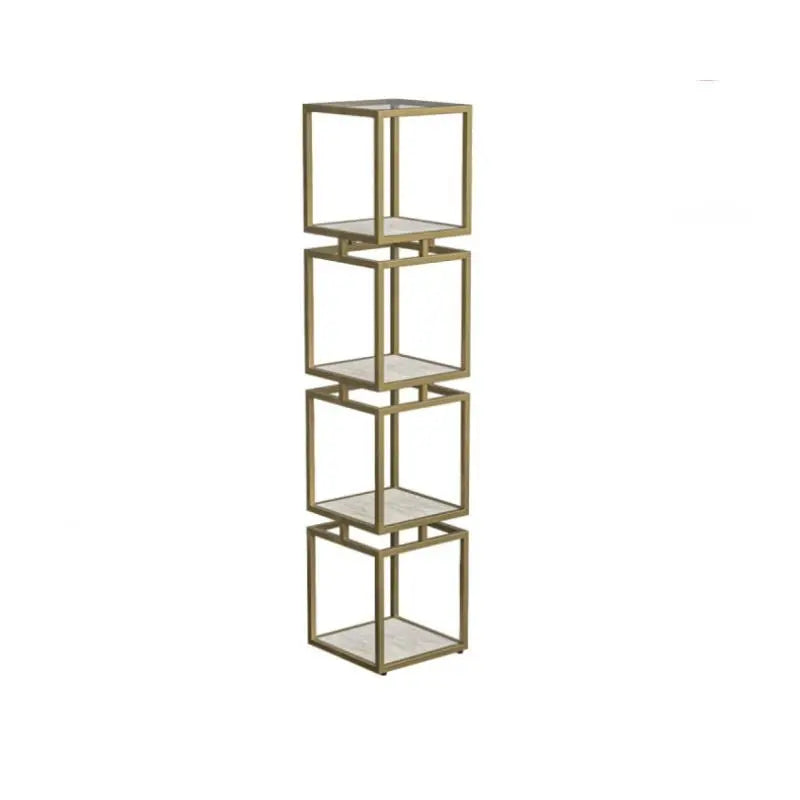 4 - Tier Square Display Unit Cream and Gold #NJ Home Interiors#