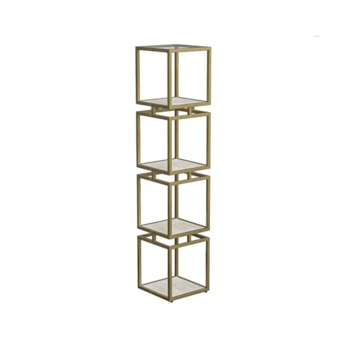 4 - Tier Square Display Unit Cream and Gold #NJ Home Interiors#