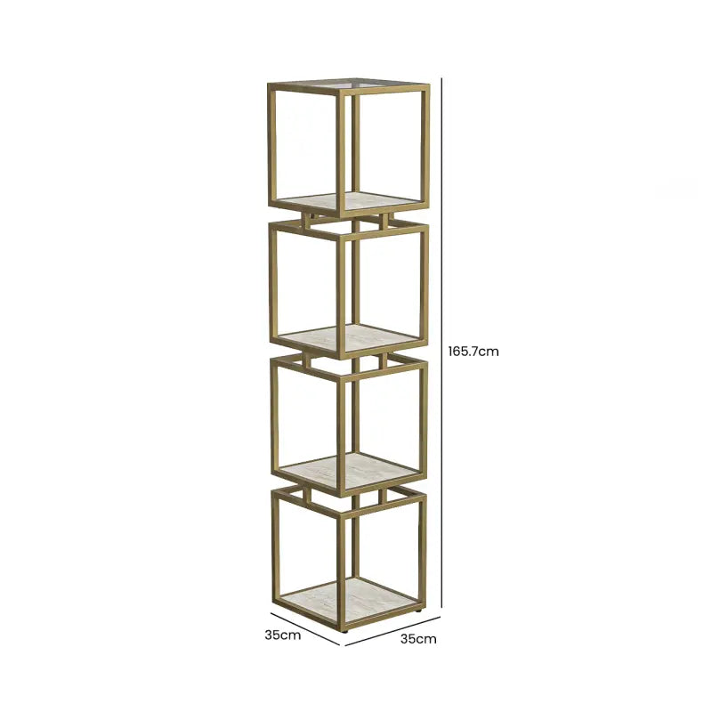 4 - Tier Square Display Unit Cream and Gold #NJ Home Interiors#