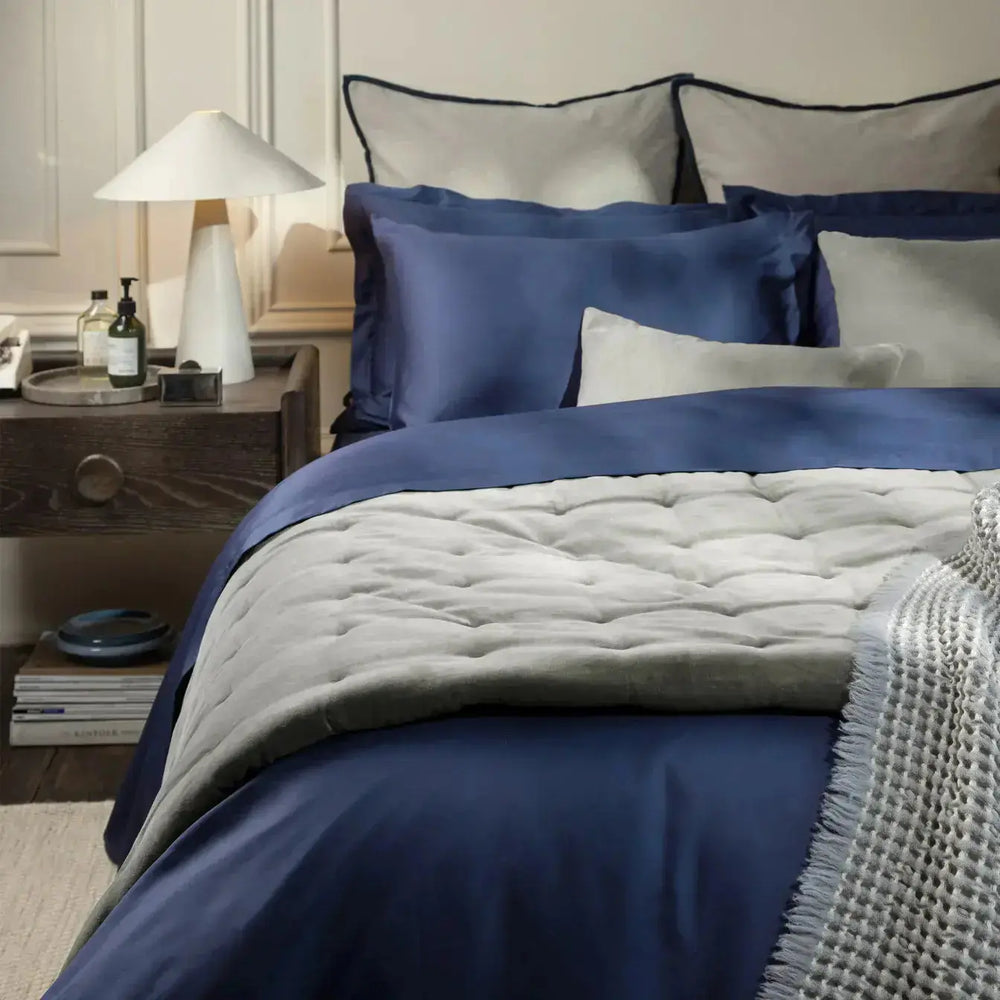 Christy 400 Thread Count Sateen Double Duvet Set Navy CHRISTY LUX-HOM