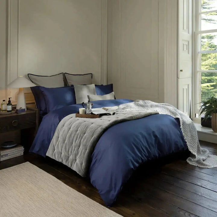 Christy 400 Thread Count Sateen Double Duvet Set Navy CHRISTY LUX-HOM