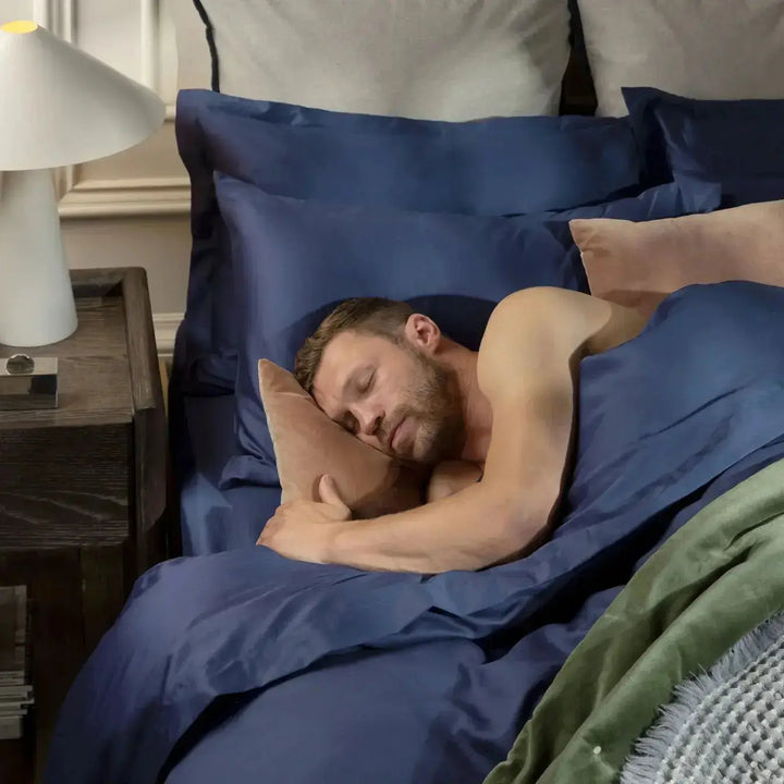 Christy 400 Thread Count Sateen Double Duvet Set Navy CHRISTY LUX-HOM