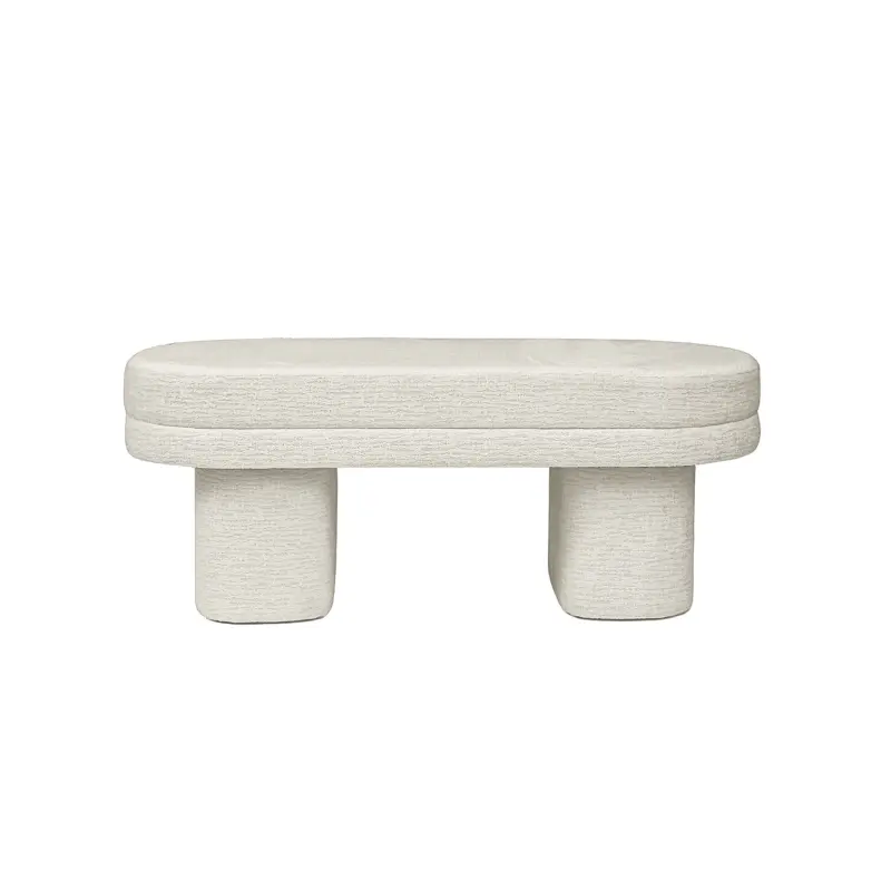 45cm Taupe Chenille Bench Lina Home