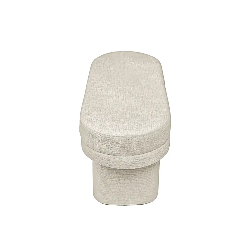 45cm Taupe Chenille Bench Lina Home