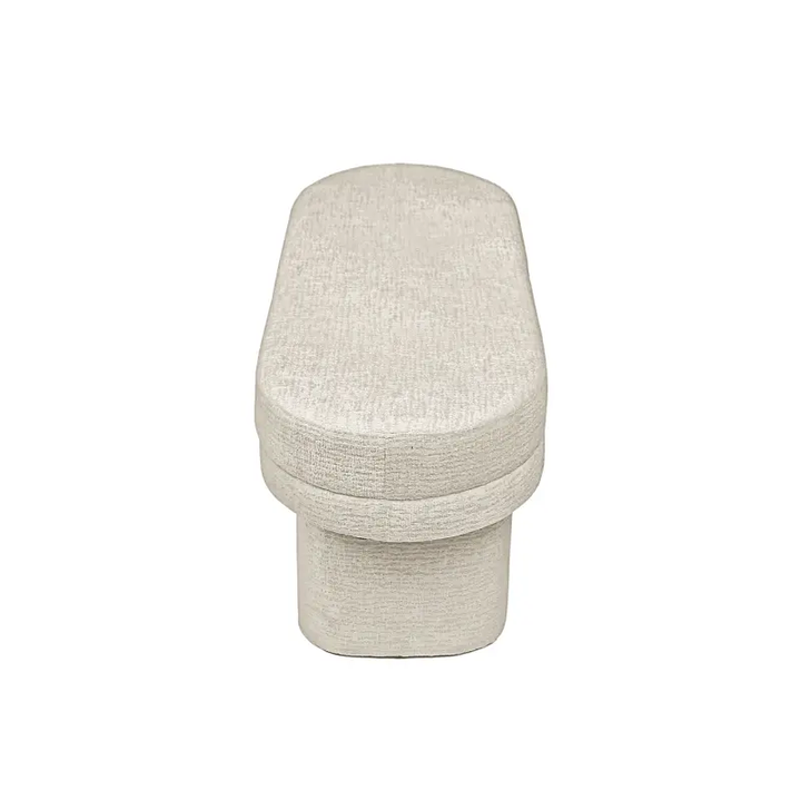 45cm Taupe Chenille Bench Lina Home