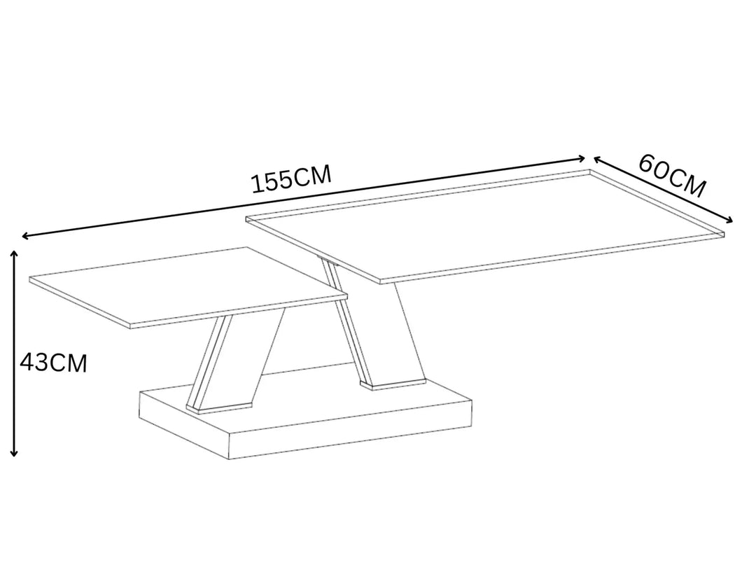 Sparto Clear Glass Swivel Extending Coffee Table Torelli