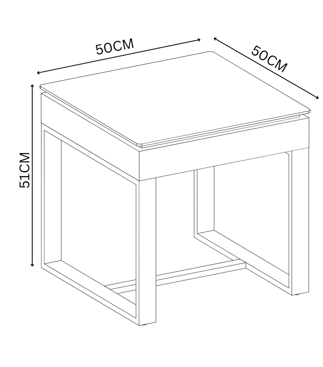 Monroe White Ceramic Side Table Torelli