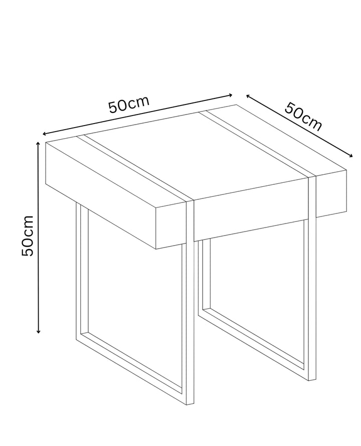 Mona White Marble Effect Side Table Torelli