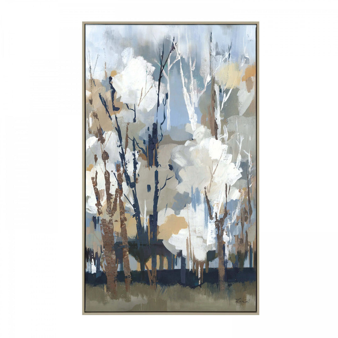 Silversong Birch Framed Canvas 670x28x400mm Gallery Direct