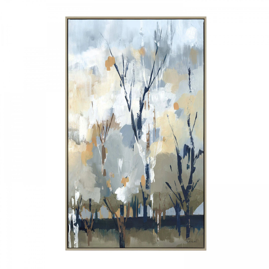 Silver Birch Blues Framed Canvas 670x28x400mm Gallery Direct