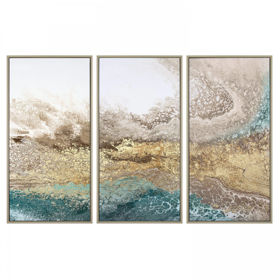 Serene Triptych Framed Canvas 400x30x800mm Gallery Direct