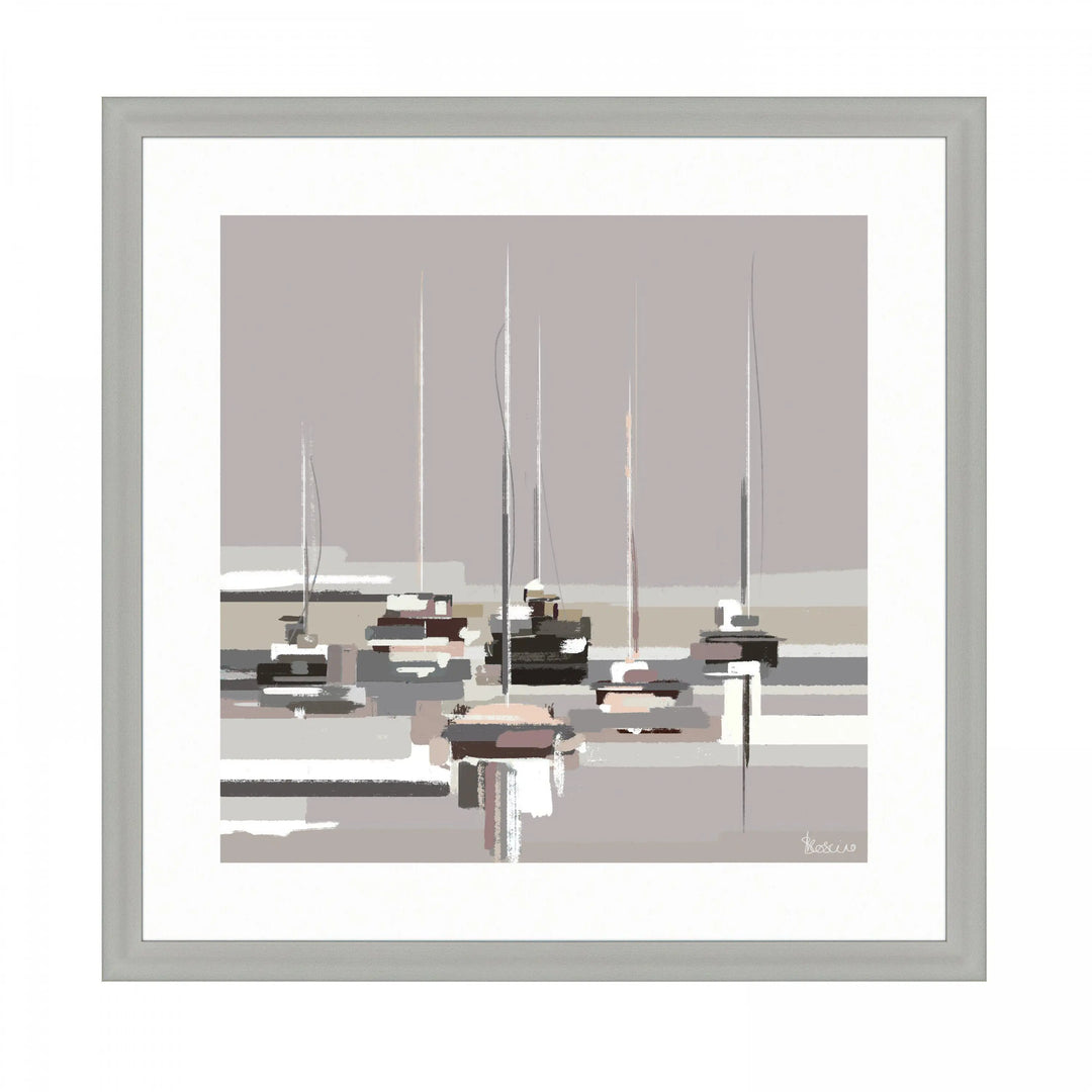 Morning Wharf Framed Art 400x32x400mm Gallery Direct