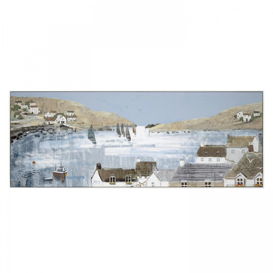 Blue Bay View Framed Canvas Gallery Direct