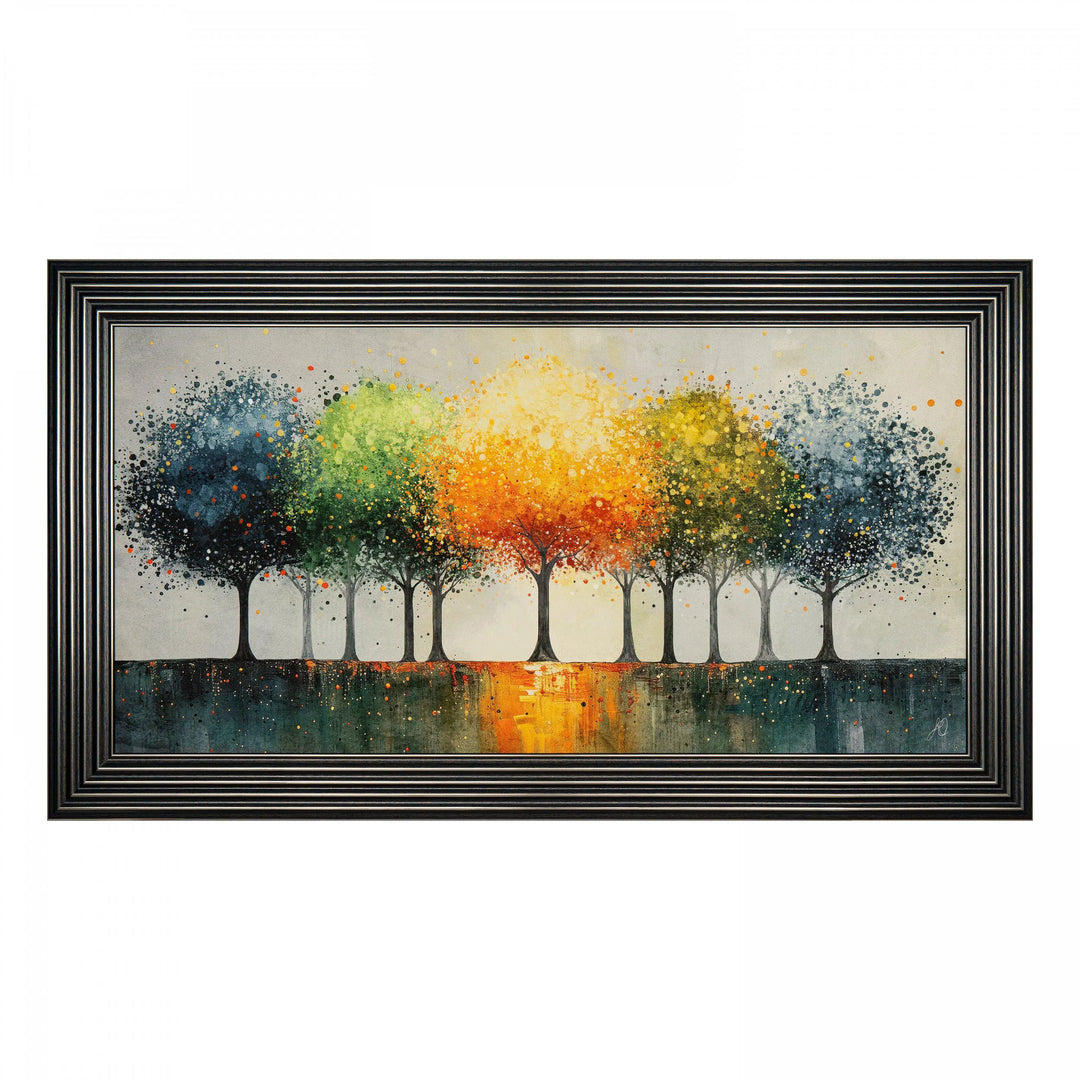 Vibrant Canopy Framed Canvas 1380x30x780mm Gallery Direct