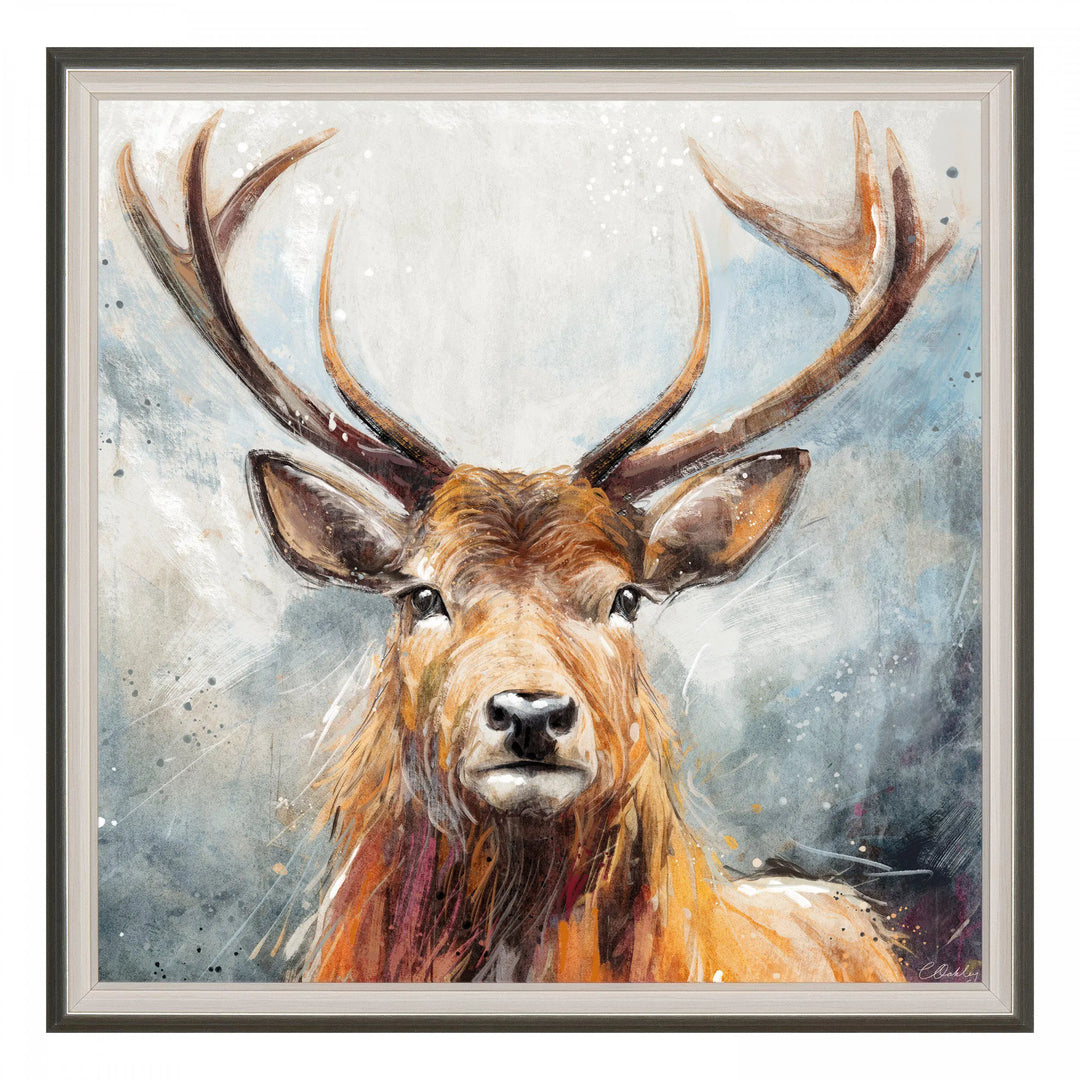Looking On Small Framed Canvas 550x40x550mm Gallery Direct