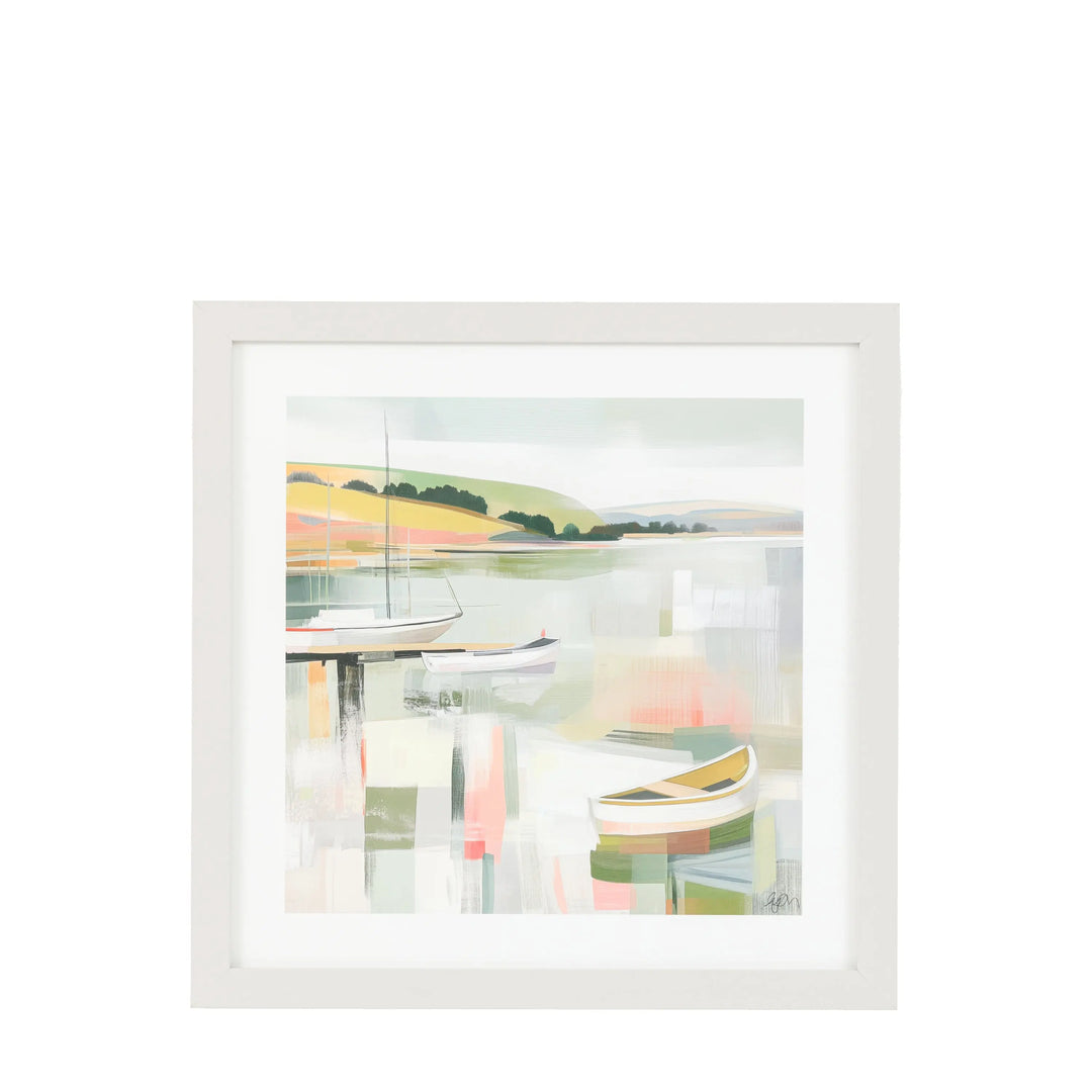 Sailboats & Serenity Framed Art 470x27x470mm Gallery Direct