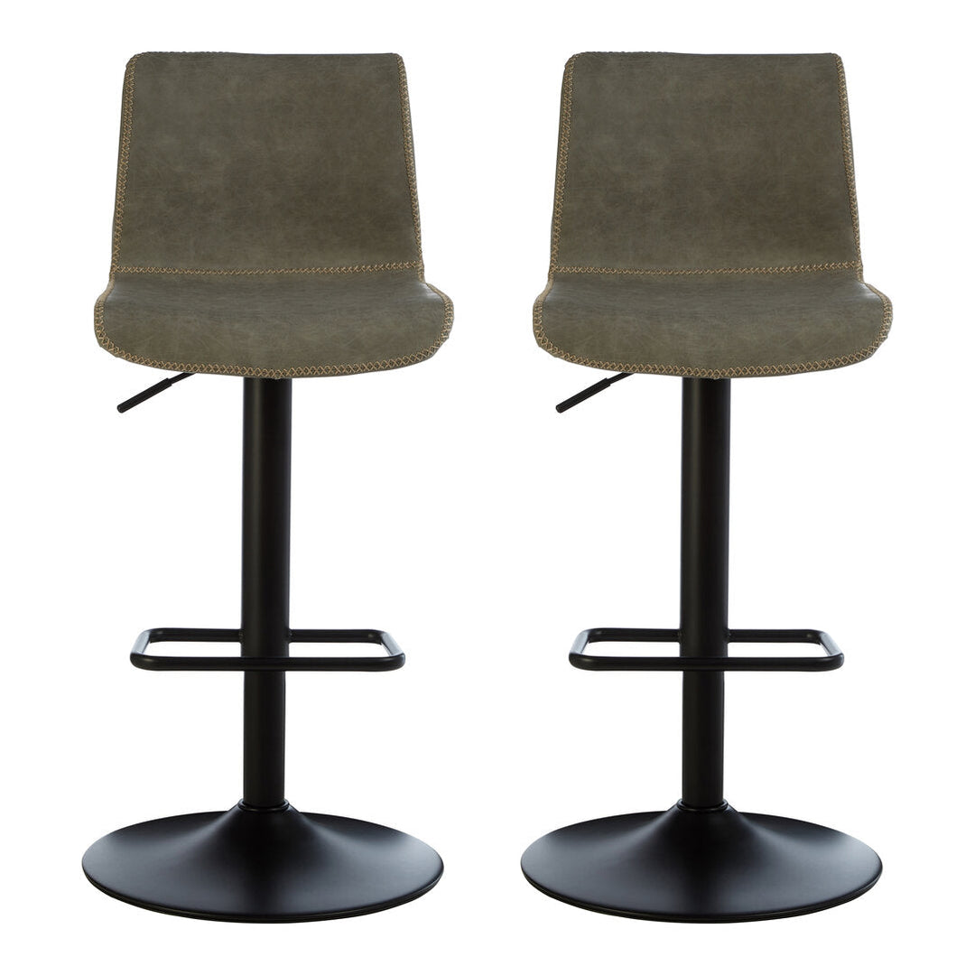 Dalton Set Of Two High Back Ash Bar Stools Studio 55