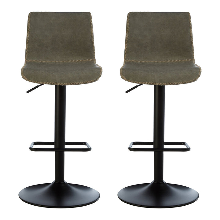 Dalton Set Of Two High Back Ash Bar Stools Studio 55