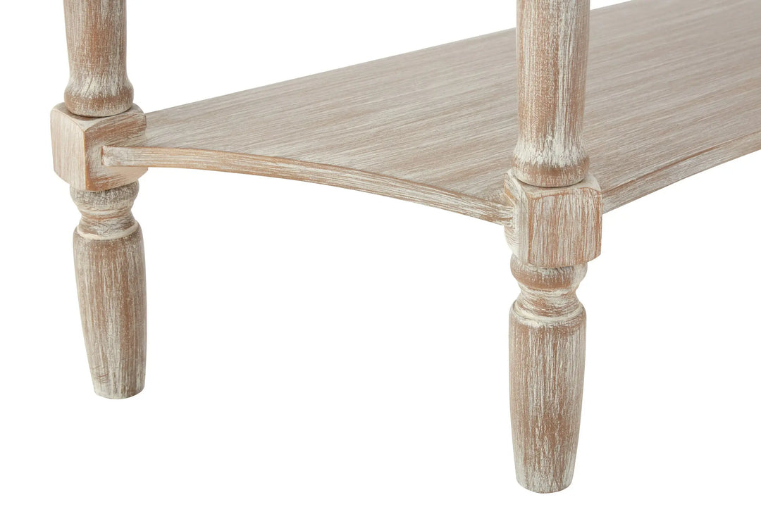 Harlow Natural Wash Pine Wood Half Moon Console Table with Drawer Studio 55