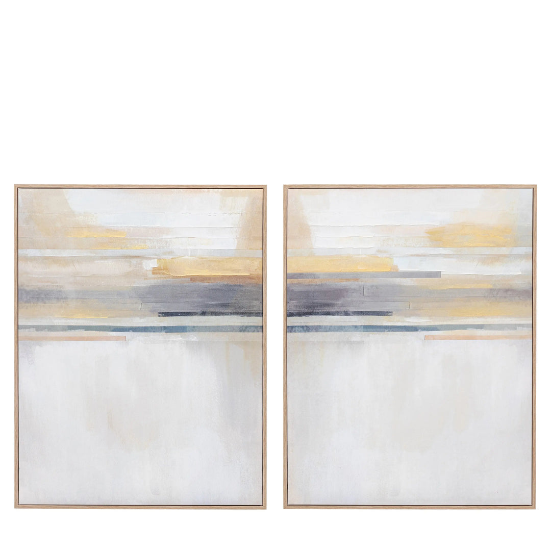 Modern Sunset Framed Canvas Set of 2 Gallery Direct