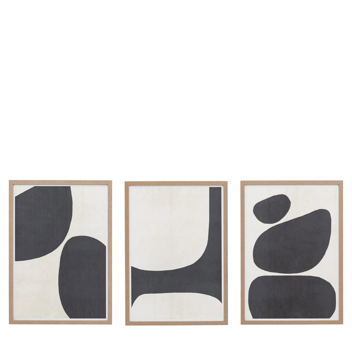 Pebble Collection Framed Canvas Set of 3 Gallery Direct
