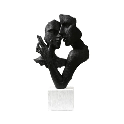 50cm Black Polyresin Couple Figurine Lina Home