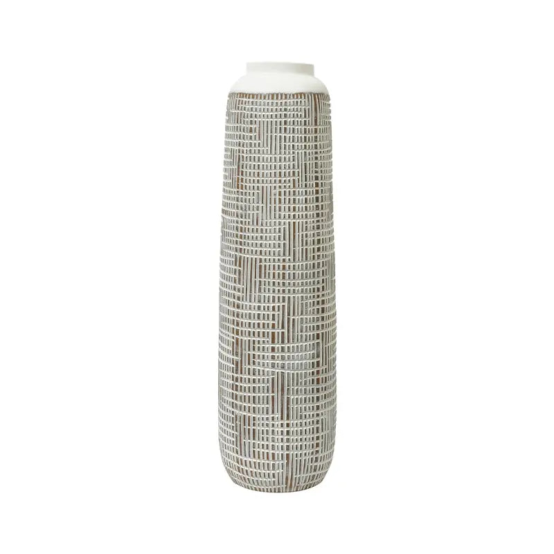 White and Brown Polyresin Vase Lina Home