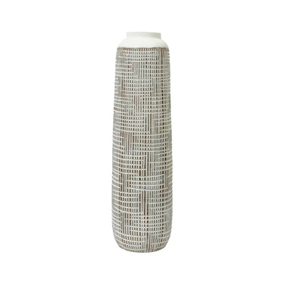 White and Brown Polyresin Vase Lina Home