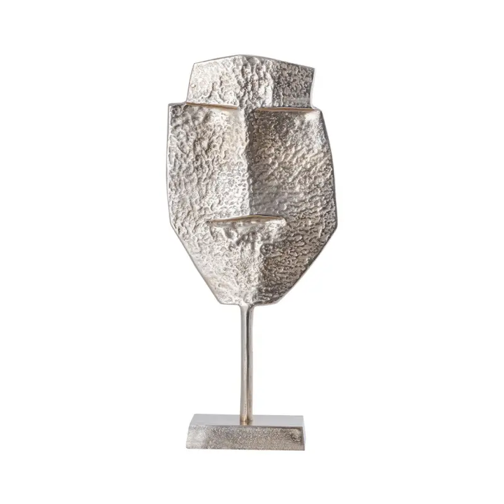 51.5cm Champagne Metal Face Sculpture Lina Home