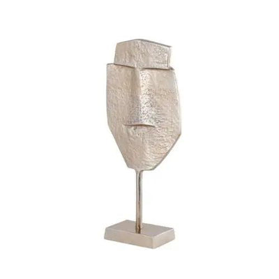 51.5cm Champagne Metal Face Sculpture Lina Home