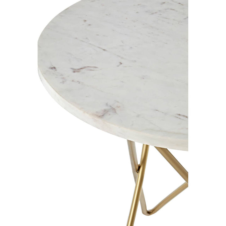Nirvan White Marble With Gold Geometric Legs Side Table Studio 55