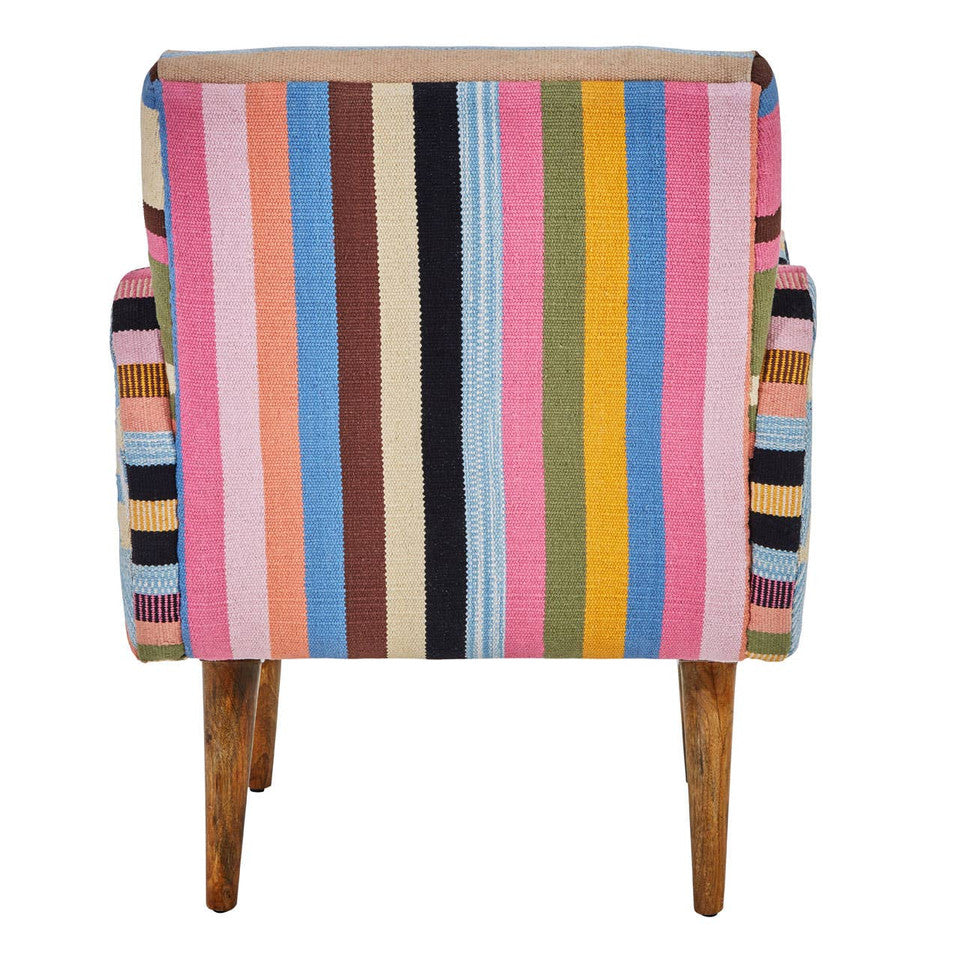 Cefeno Multi Coloured Fabric Chair With Mango Wood Legs Studio 55