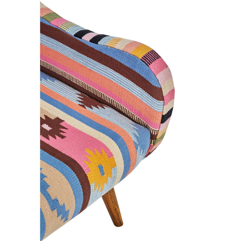 Cefeno Multi Coloured Fabric Chair With Mango Wood Legs Studio 55