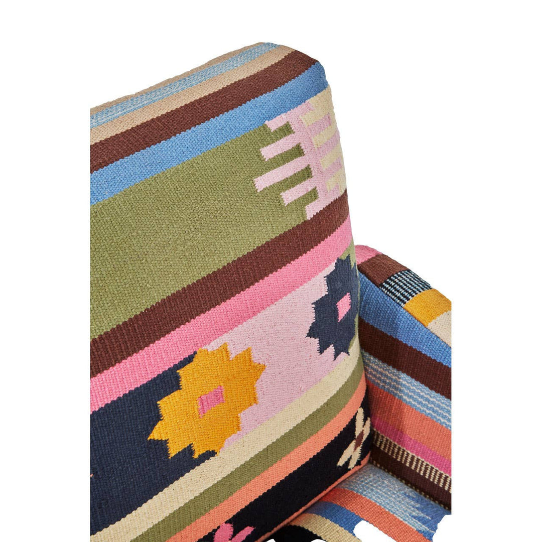 Cefeno Multi Coloured Fabric Chair With Mango Wood Legs Studio 55