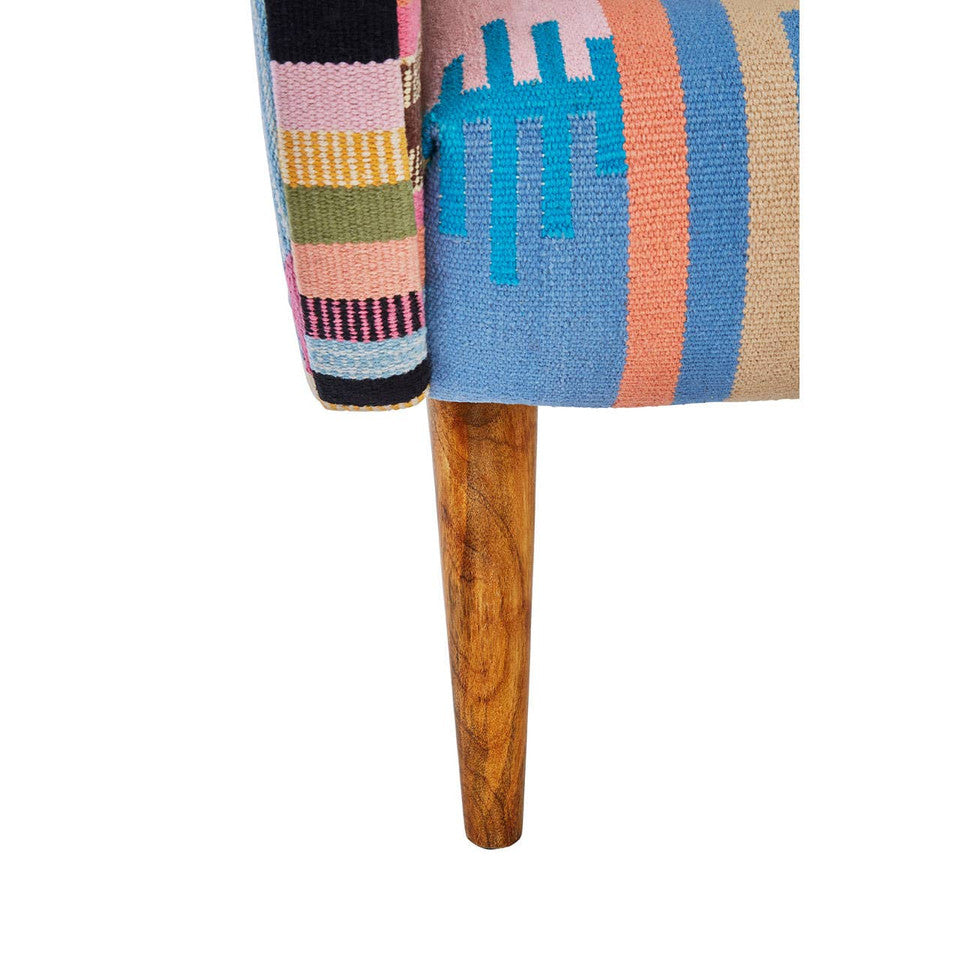 Cefeno Multi Coloured Fabric Chair With Mango Wood Legs Studio 55