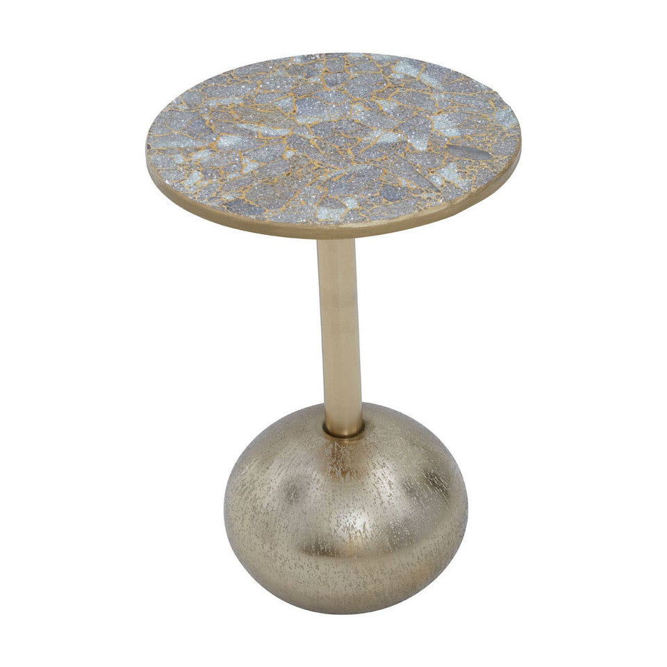 Inventro Mosaic Top Gold Finish Side Table Studio 55