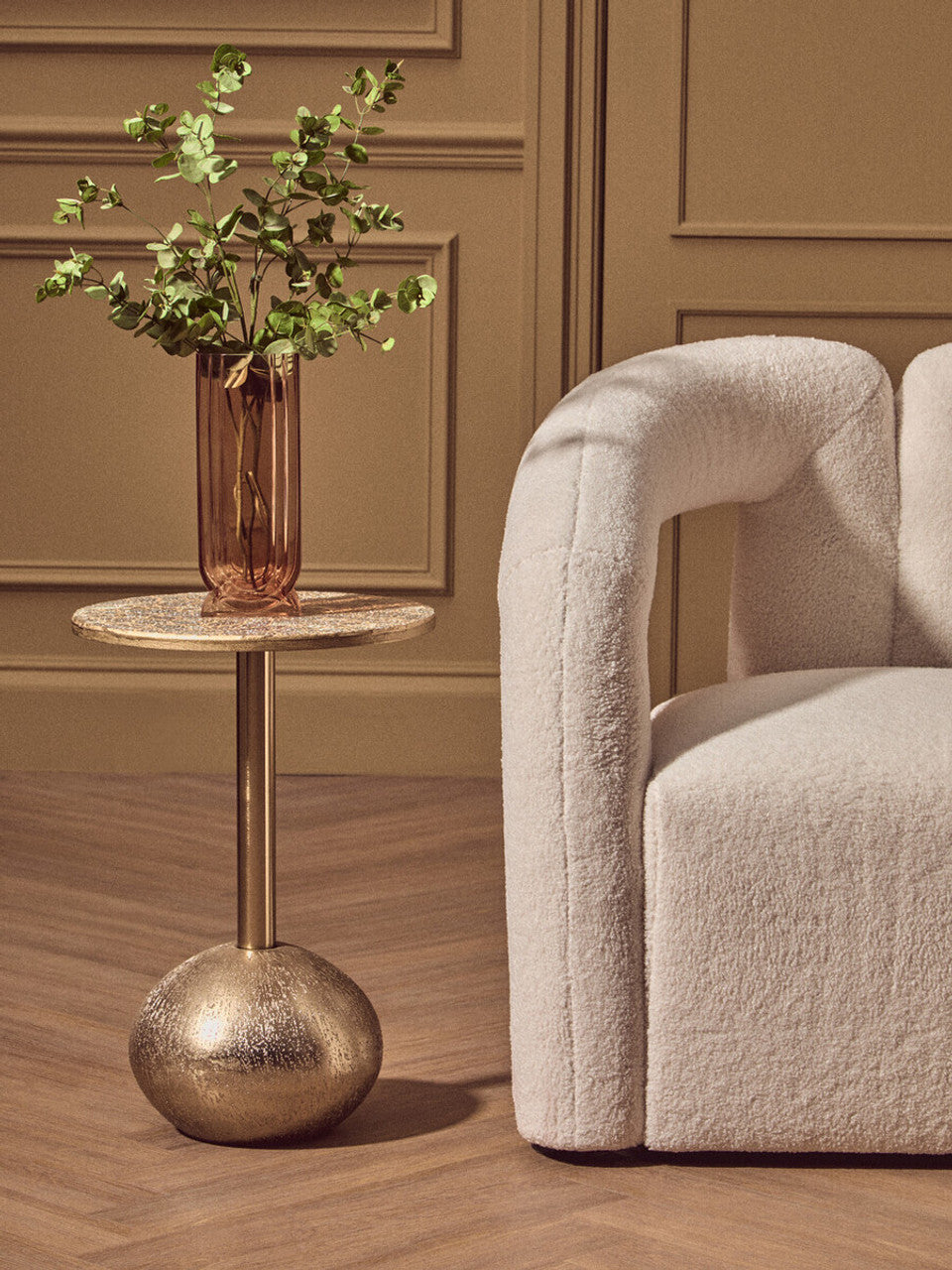 Inventro Mosaic Top Gold Finish Side Table Studio 55