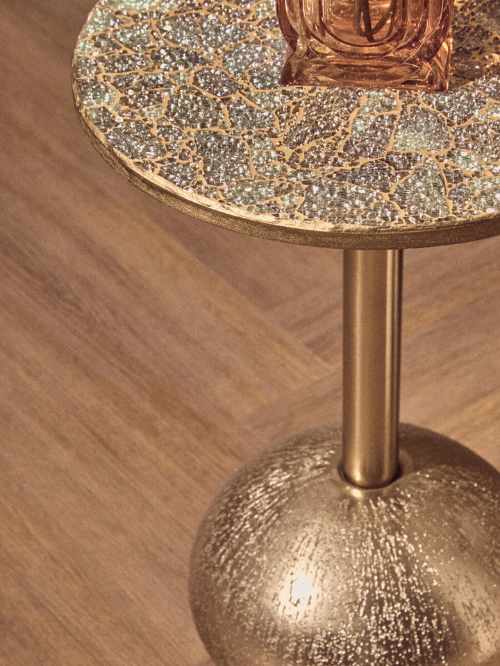Inventro Mosaic Top Gold Finish Side Table Studio 55