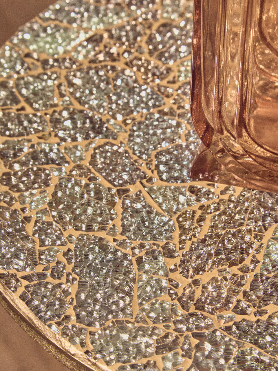 Inventro Mosaic Top Gold Finish Side Table Studio 55