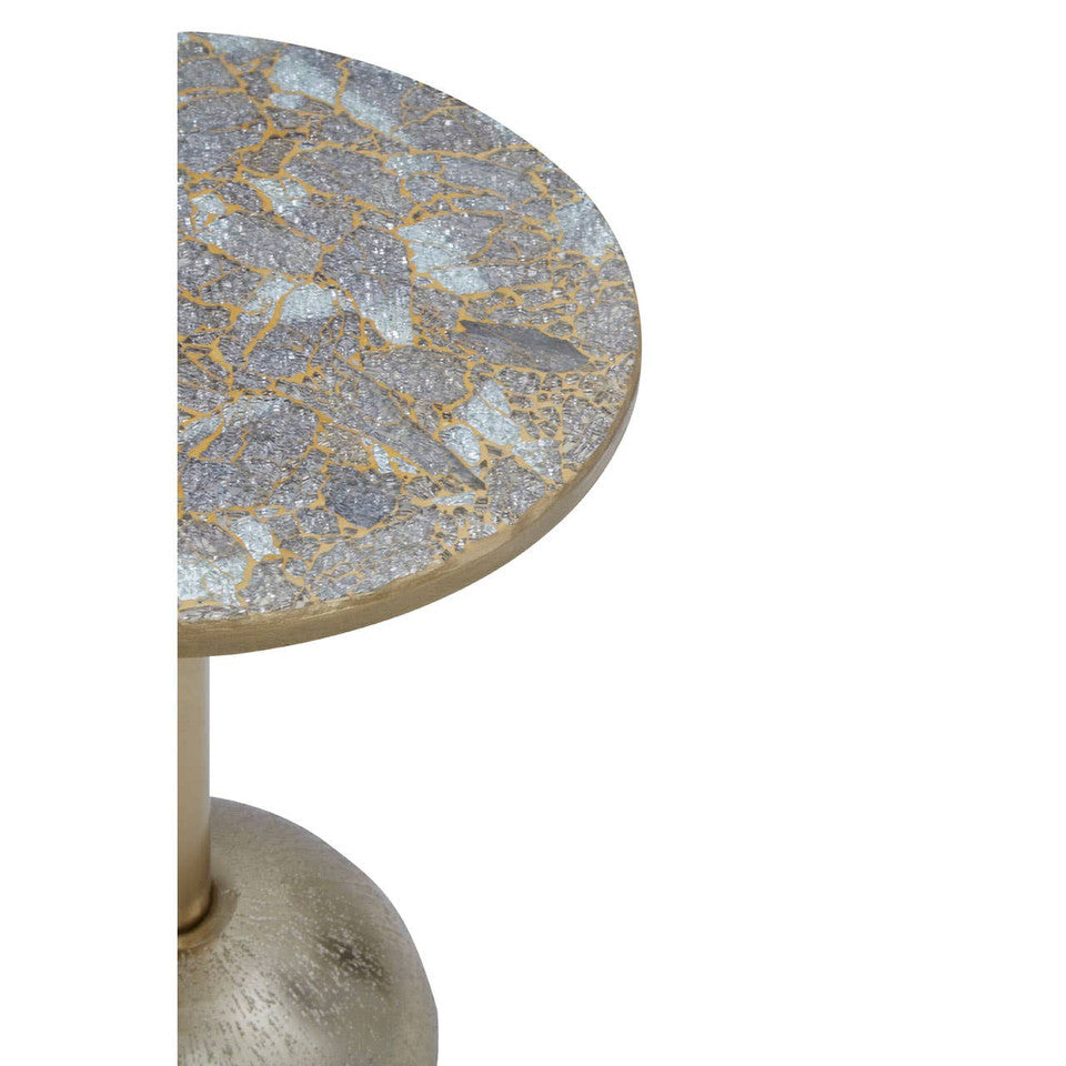 Inventro Mosaic Top Gold Finish Side Table Studio 55