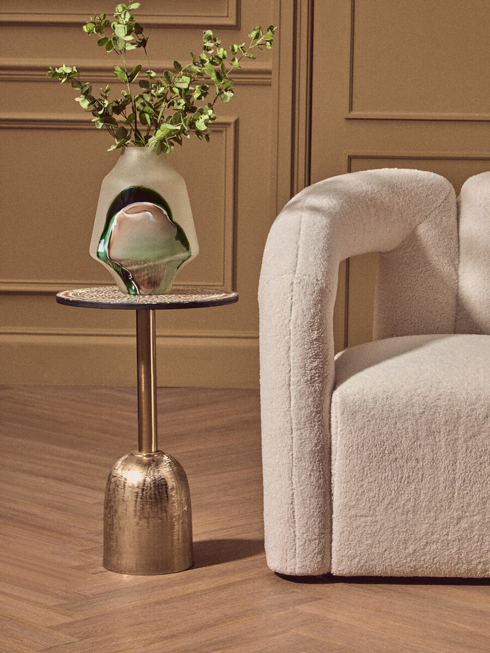 Inventro Mosaic Top Gold Base Side Table Studio 55