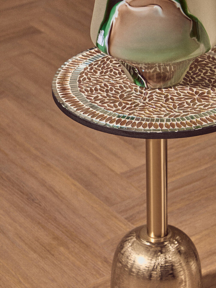 Inventro Mosaic Top Gold Base Side Table Studio 55