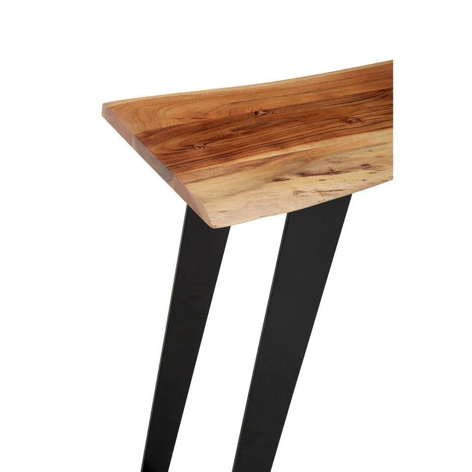 Suraxo Acacia Wood And Looped Iron Base Console Table Studio 55