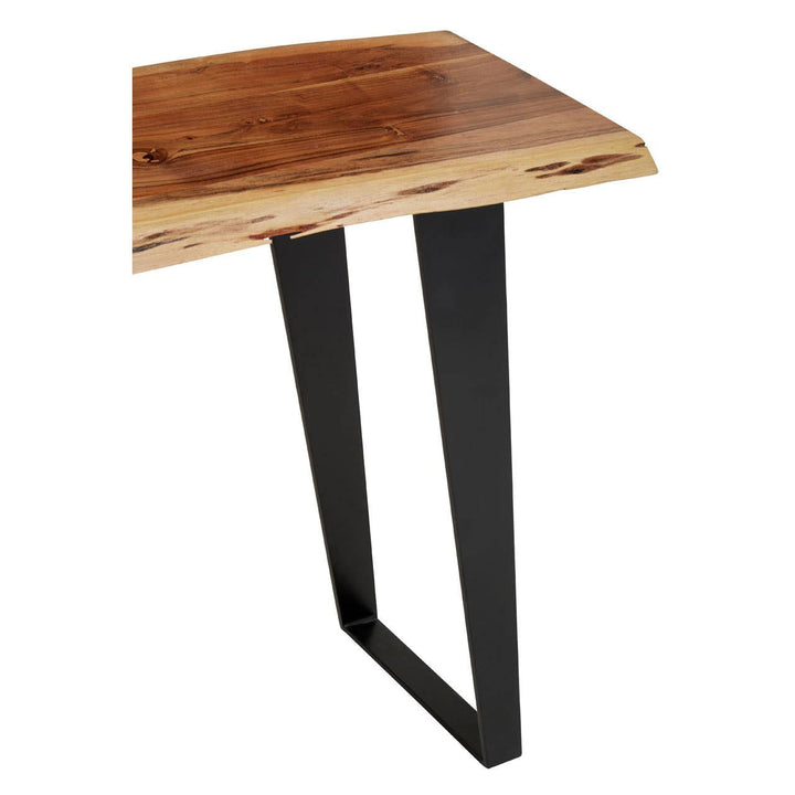 Suraxo Acacia Wood And Looped Iron Base Console Table Studio 55