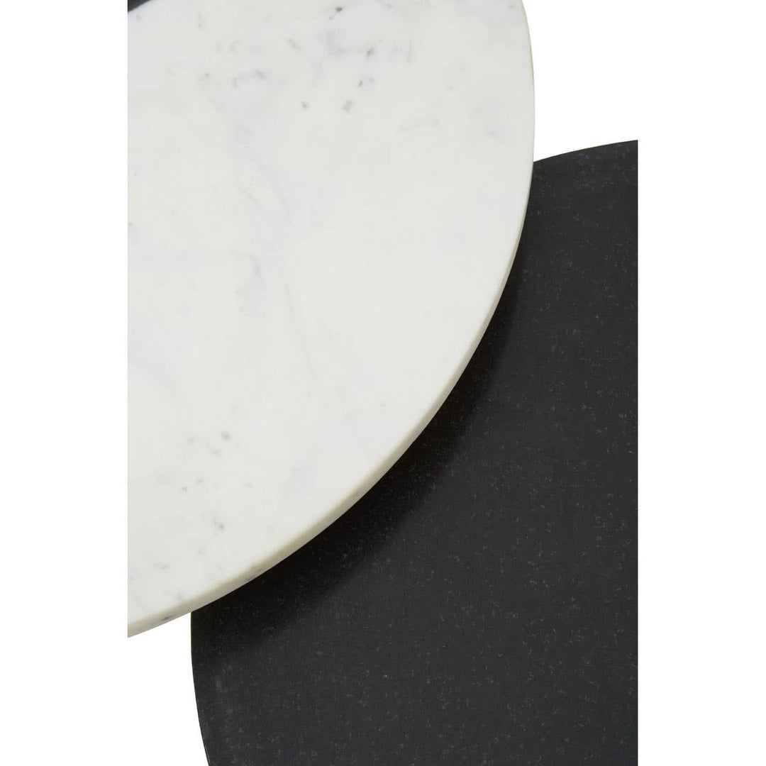 Nirvan Black And White Marble Side Table Studio 55