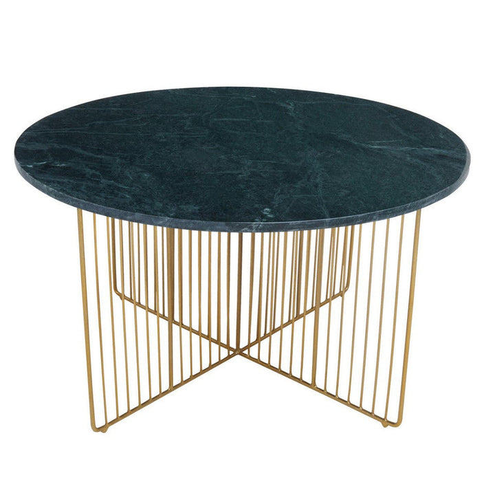 Nirvan Green Marble And Gold Frame Coffee Table Studio 55