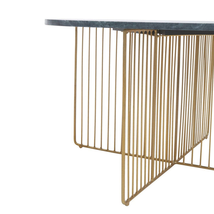 Nirvan Green Marble And Gold Frame Coffee Table Studio 55