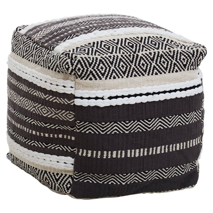 Sefina Grey And White Pouffe Studio 55